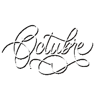 Lettering Octubre Sticker
