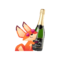 KITSUNEKYOTO fox champagne kitsune kyoto Sticker