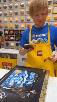 Ed Sheeran Gifts Fan with Lego Set and Concert Tickets While Working at Store Check-Out