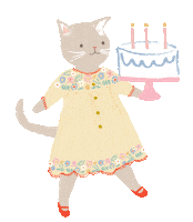 Birthday Cake Cat Sticker by Meri Meri