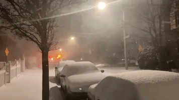 Cars Buried in Snow as Nor'easter Buffets Staten Island