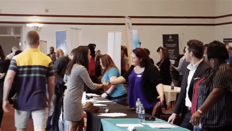 networking career fair GIF by FSU College of Communication and Information
