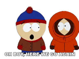 Oh Boy Here We Go Sticker by South Park