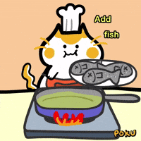 Cat Cooking GIF by Poku Meow