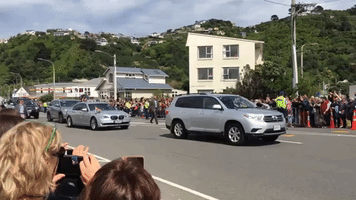 Crowds Cheer as Duke and Duchess of Sussex Arrive at Wellington Cafe