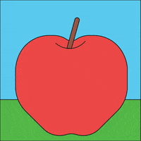 _tinoso hi apple worm turn around GIF