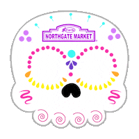 Dia De Los Muertos Skull Sticker by Northgate Gonzalez Market