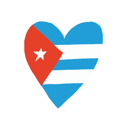 Cuban Flag Heart Sticker