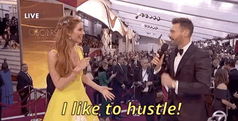 ryan seacrest i like to hustle GIF by The Academy Awards