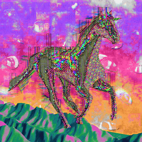 Pink Horse GIF by davidvnun