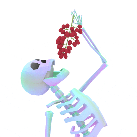 Skeleton Grapes GIF by jjjjjohn