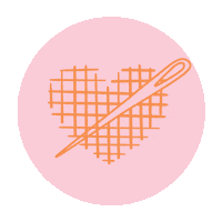 thetapestrylabel heart handmade needle tapestry Sticker