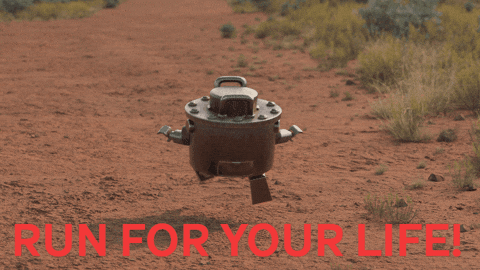 EnterStudio giphygifmaker run robot escape GIF