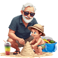 Sunny Day Grandfather Sticker