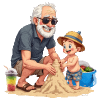 Sunny Day Grandfather Sticker