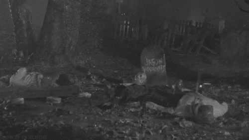 black and white horror GIF