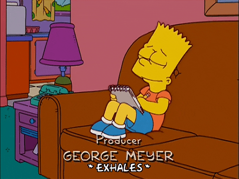 bart simpson writing GIF