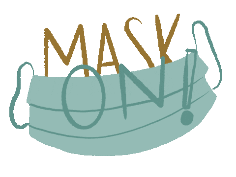 berrynicestudio covid wear a mask mask on Sticker