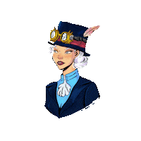 Steampunk Magnolia Sticker by Helena Gaessler Autorin