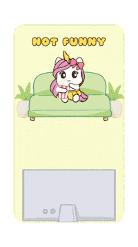 Not Funny Bu Sticker by Brave Unicorn