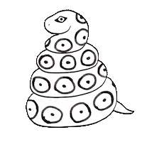 Snake 白 Sticker