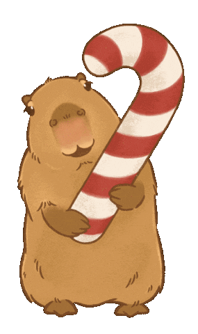 Christmas Capybara Sticker