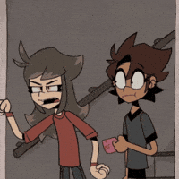 iconic_cone angry finger war stairs GIF