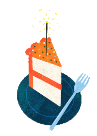 Happy Birthday Cake Sticker by Tracy Myers