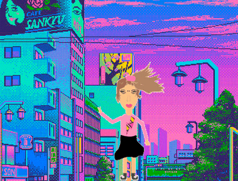 game vaporwave gif art GIF by Barbie_Elektrix