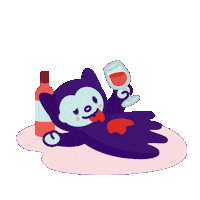 tigerwang cheers wine drunk vampire Sticker