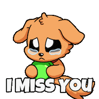 Miss You Dog Sticker by Christophers Genie