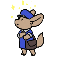 aube-anim happy proud mailman fennec Sticker