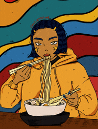 jillycatherine art girl illustration eating GIF