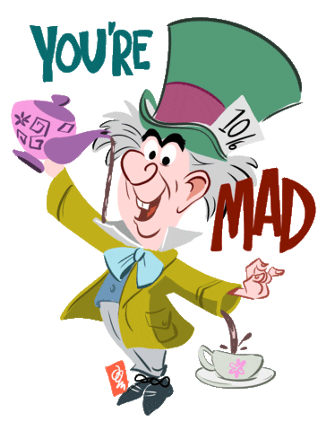 Alice In Wonderland Disney Sticker by Johnram27