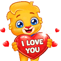 I Love You Hearts Sticker by Lucas and Friends by RV AppStudios