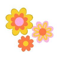 AliceNeedhamIllustration pink illustration retro flower Sticker