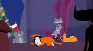 Christmas Sleeping GIF by Kitty Is Not A Cat