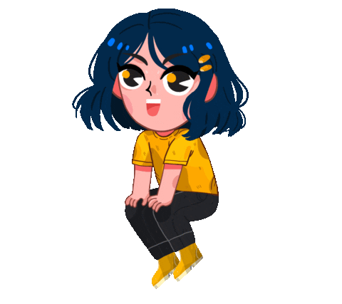 Girl Blue Hair Sticker by Edcent id