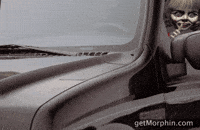 morphin reaction no car horror GIF