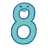 Number Eight Sticker