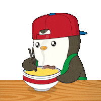 Hungry Bon Appetit Sticker by Pudgy Penguins