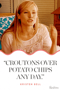 Kristen Bell Eating GIF by PureWow