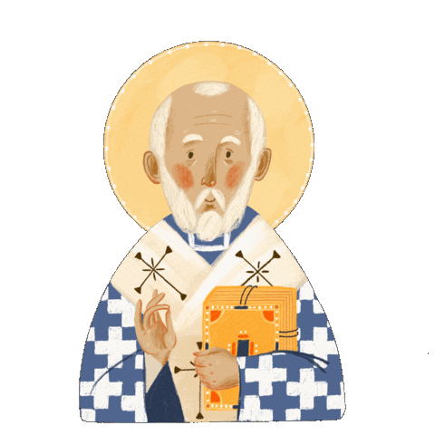 Pray St Nick Sticker by Ancient Faith Kids