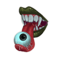 Inkvisiblemoon sticker scary eating spooky Sticker