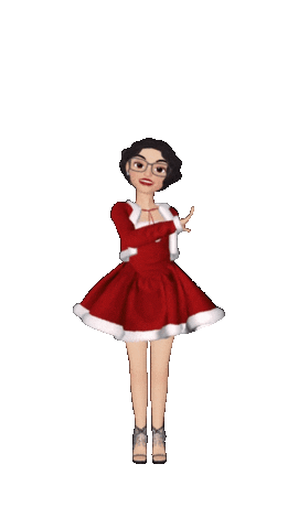 Cute Girl Christmas Sticker