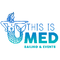 thisismed barcelona boat sailing mediterranean Sticker