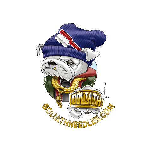 Tattoo Bulldog Sticker by Goliath Needles