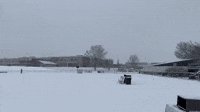 Snow Coats Football Field as Winter Storms Sweeps Through Pennsylvania