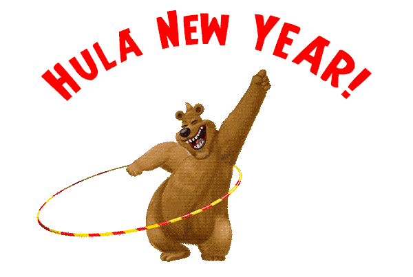 New Year Bear Sticker by Bill Greenhead