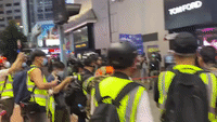 Hong Kong Police Gather in Causeway Bay Amid Pro-Democracy Demonstrations
